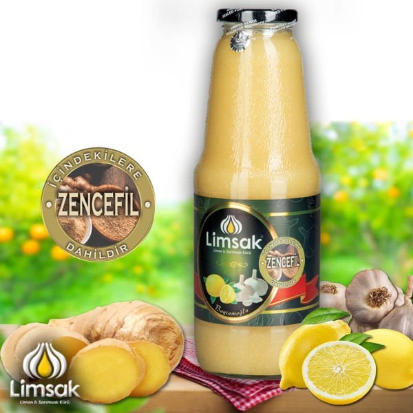 Zencefil Limon Sarımsak Kürü 1lt Cam Şişe