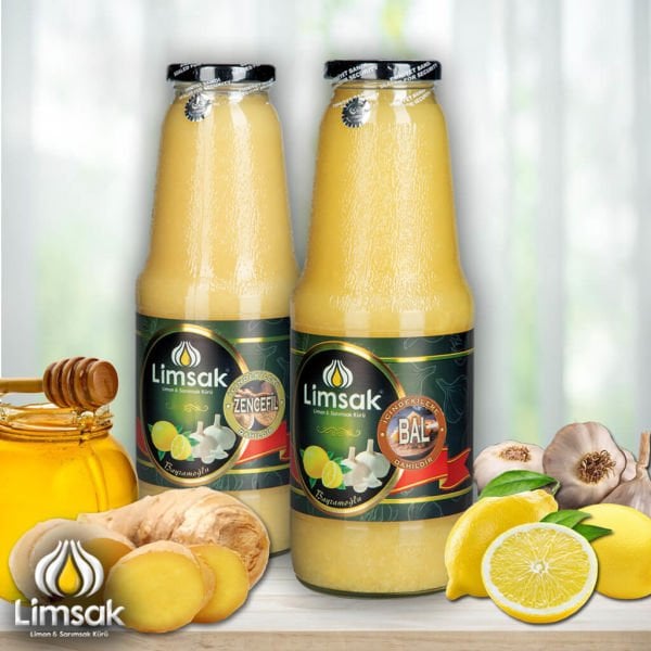 1 lt Ballı + 1 lt Zencefil Limon Sarımsak Kürü Cam Şişe