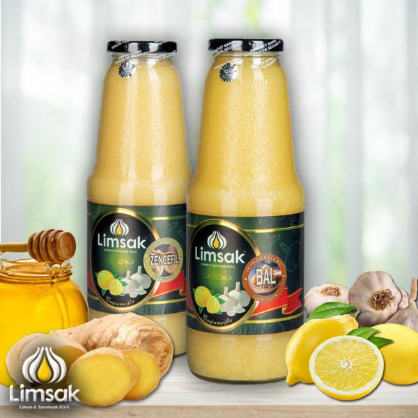 1 lt Ballı + 1 lt Zencefil Limon Sarımsak Kürü Cam Şişe