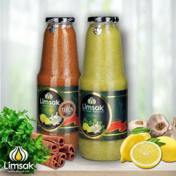 1 lt Maydanozlu + 1 lt Tarçınlı Limon Sarımsak Kürü Cam Şişe